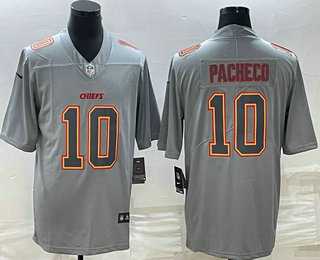 Mens Kansas City Chiefs #10 Isiah Pacheco Gray Atmosphere Fashion Stitched Jersey